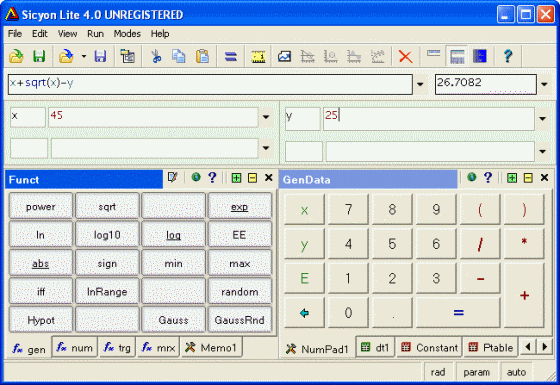 Main Window of calculator