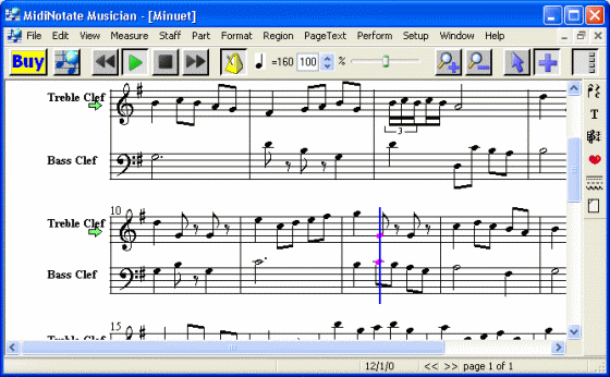 The Screenshot of MidiNotate Musician