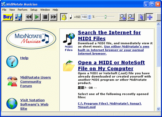 Music notation software screenshot