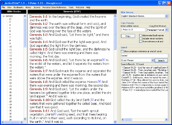 screenshot of ActionBible