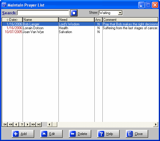 Christian software screenshot