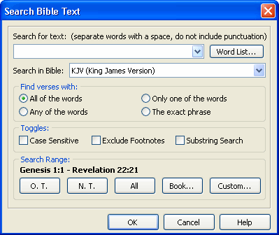 Search Bibble Text