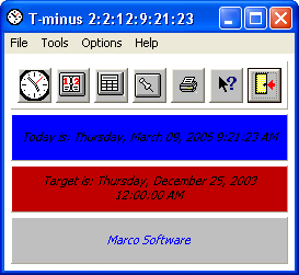 screenshot of countdown clock