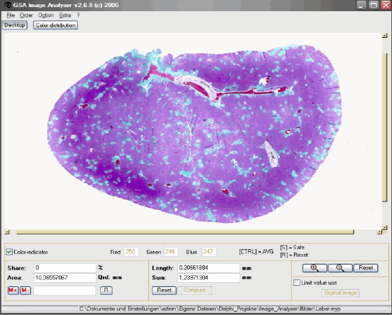 Screenshot of GSA Image Analyser