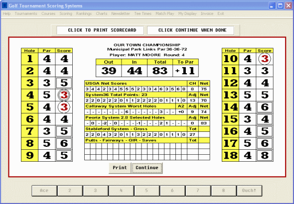 Golf Tournament Scoring Systems screenshot