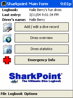 PocketPC screenshot of SharkPoint