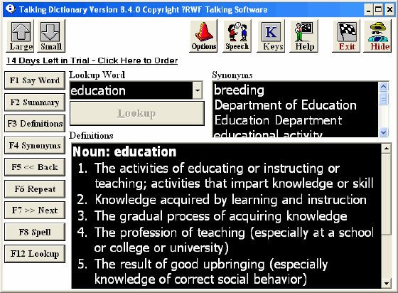 Main window - Talking Dictionary