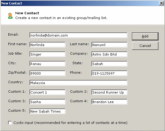 add new contact - Desktop Emailer