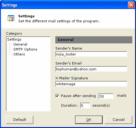 email configure settings - Desktop Emailer