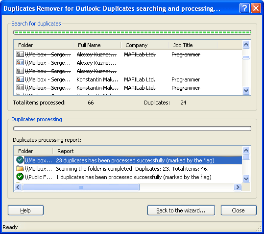 searching and processing - Duplicates Remover