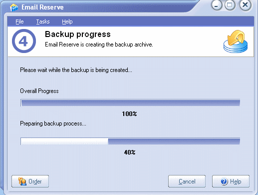 create backup, restore email - Email Reserve