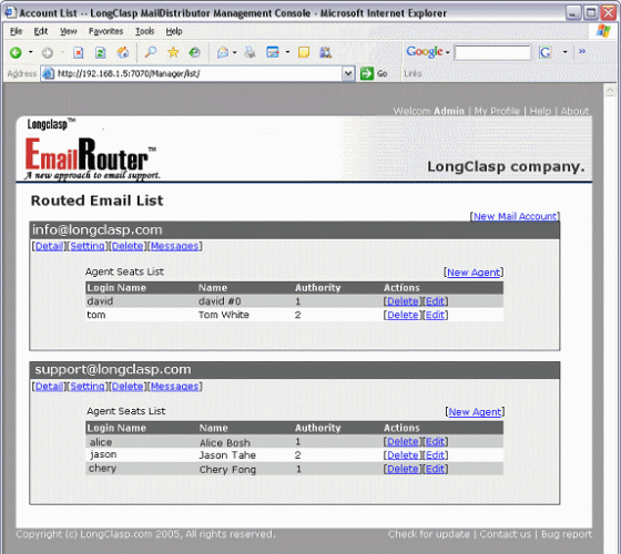 LongClasp Email Router