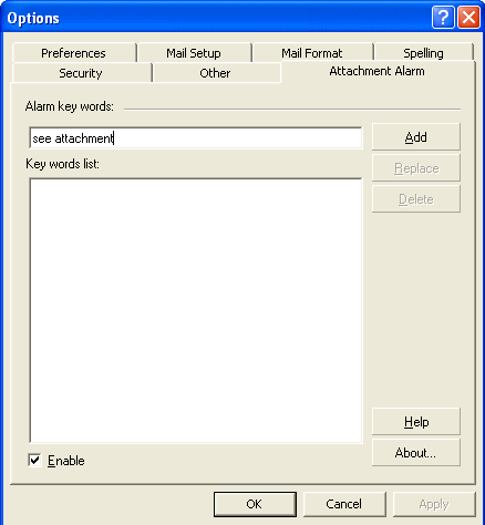 Outlook Attachment Alarm