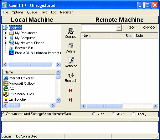 Screen shots of Cool FTP