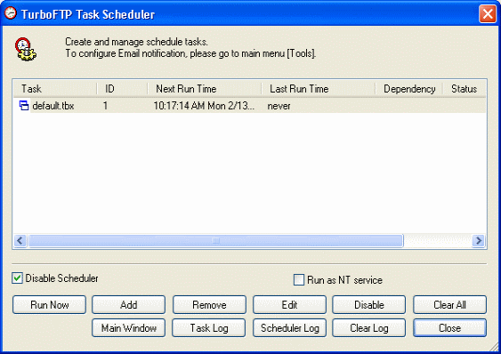 Screenshot - The Task Scheduler
