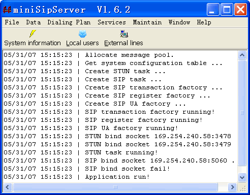 miniSipServer 1.6.2