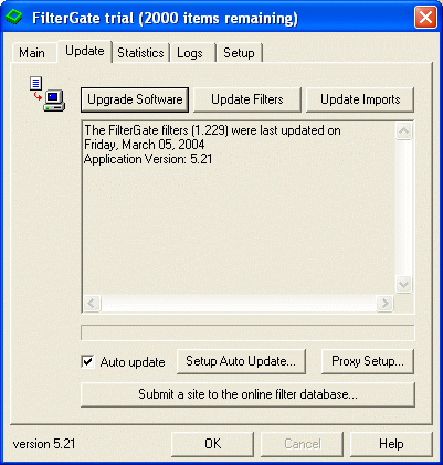 screenshot of FilterGate - Update