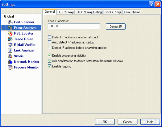 Screenshot - HTTP Proxy Settings
