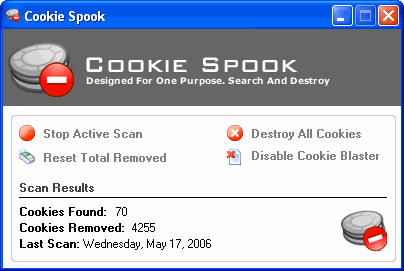 Main window - Cookie Spook