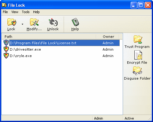 lock file, folder or drives - File Lock