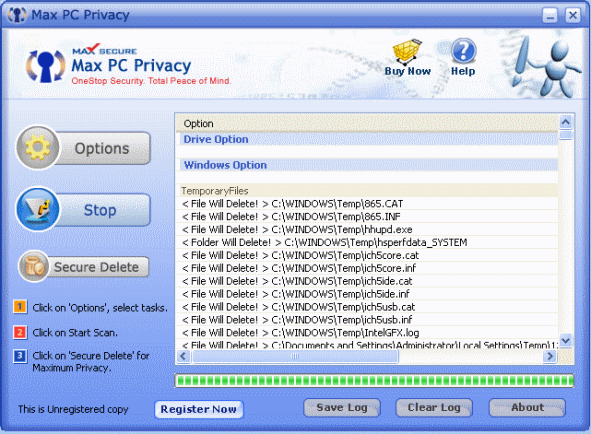 erase Internet trace - Max PC Privacy