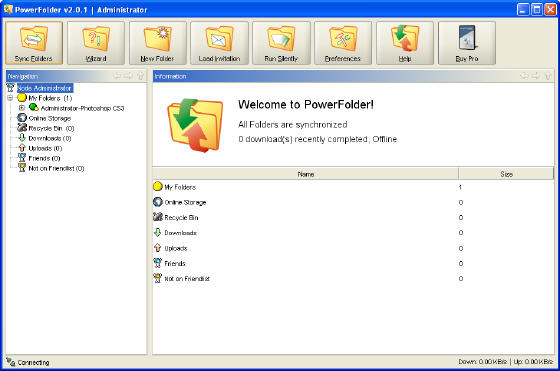 Screenshot of PowerFolder