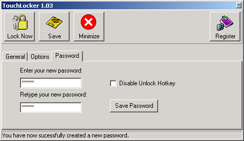 set password - TouchLocker