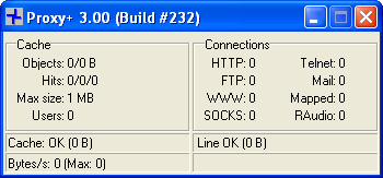 Cache and connection status - Proxy plus