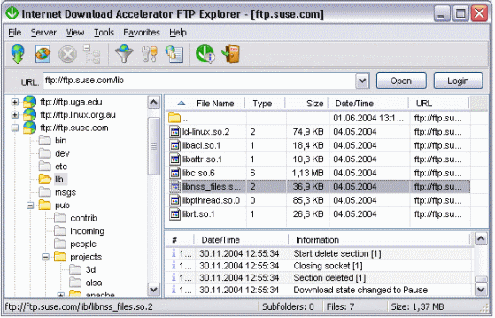 Internet Download Accelerator - FTP Explorer