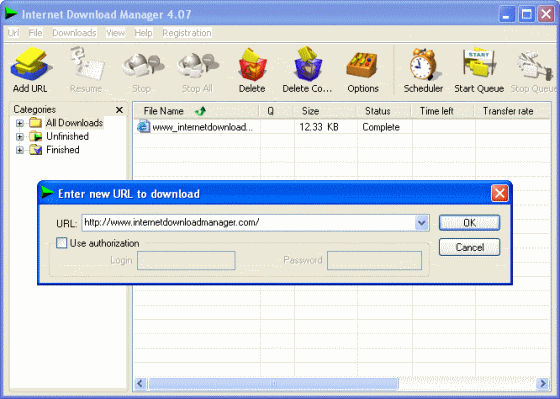 Internet Download Manager - Add URL