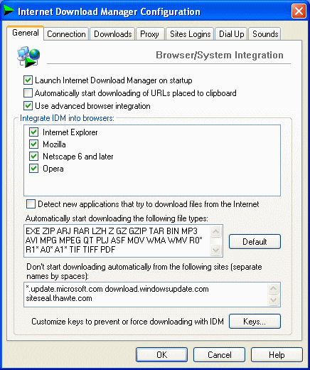 Internet Download Manager - Configuration