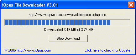 Downloading window - iOpus File Downloader