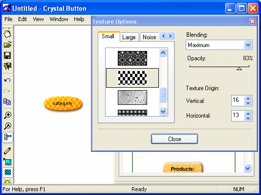 texture options - Crystal Button