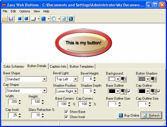 The Screenshot of Easy Web Buttons