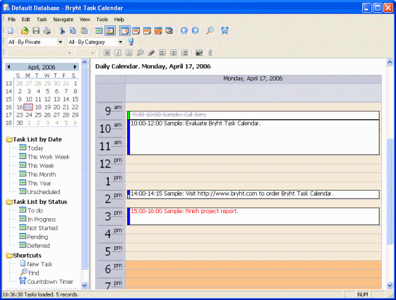 Bryht Task Calendar