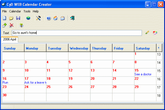 photo calendar maker. CyD WEB Calendar Creator