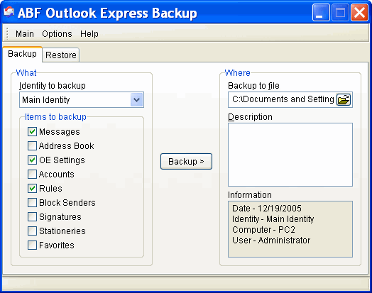 Backup - ABF Outlook Backup