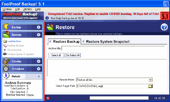 Restore - FoolProof Backup!