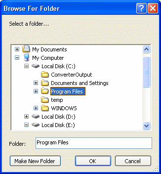 Select files and folders to be backed up