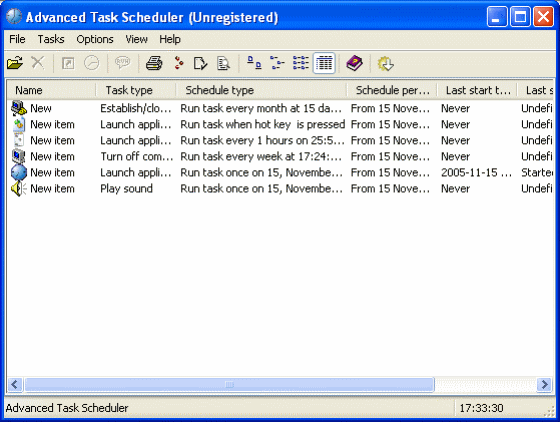 Screenshot of Advanced Task Scheduler