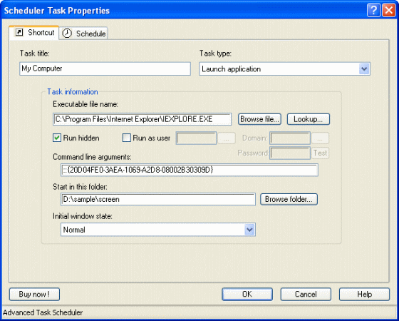 Screenshot of Advanced Task Scheduler
