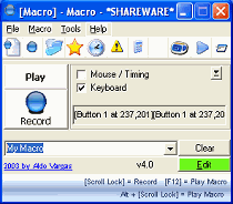 Screenshot of Aldo's Macro Recorder
