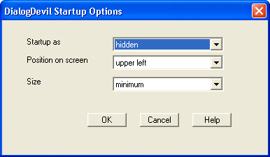 Screenshot - DialogDevil Startup Options