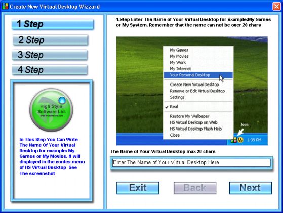 Create New Virtual Desktop Wizzard