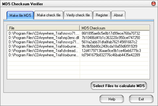 MD5 Checksum Verifier