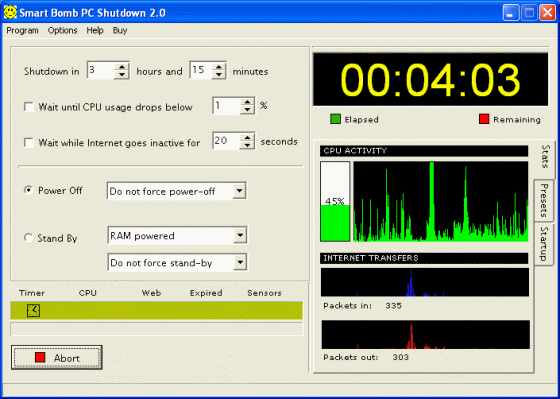 The Screenshot of Smart Bomb PC Shutdown