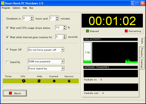 The Screenshot of Smart Bomb PC Shutdown