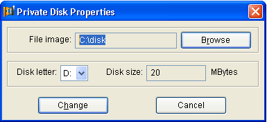 private disk properites