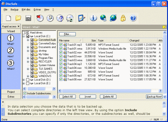 backup data onto discs - DiscSafe