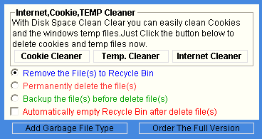 Four choices of dealing with the garbage file(s)